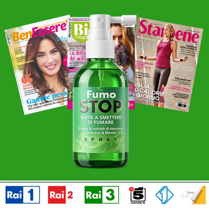 Spray FumoStop per aiutare a smettere di fumare con estratti naturali.