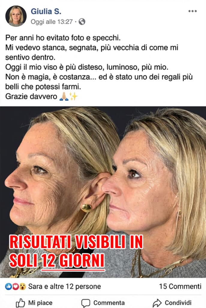 Prima e dopo trattamento viso, miglioramento visibile.