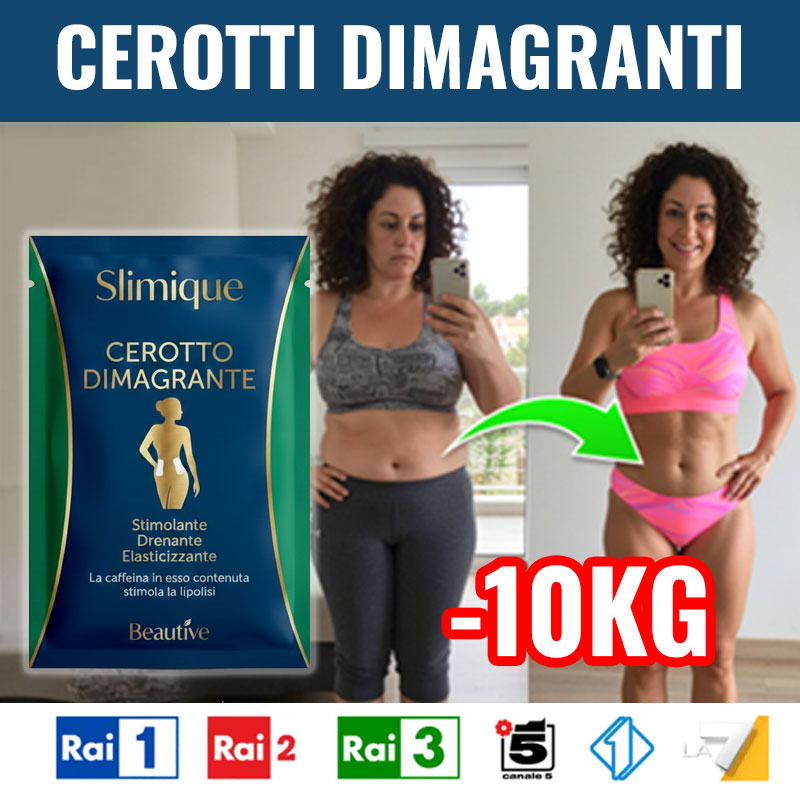 Immagine di donna prima e dopo perdita di peso con Slimique Cerotto Dimagrante.