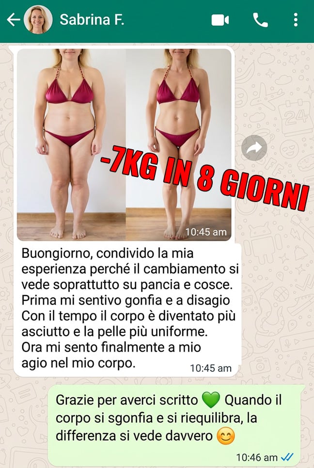 Testimonianza di perdita di peso con spirulina in 8 giorni.