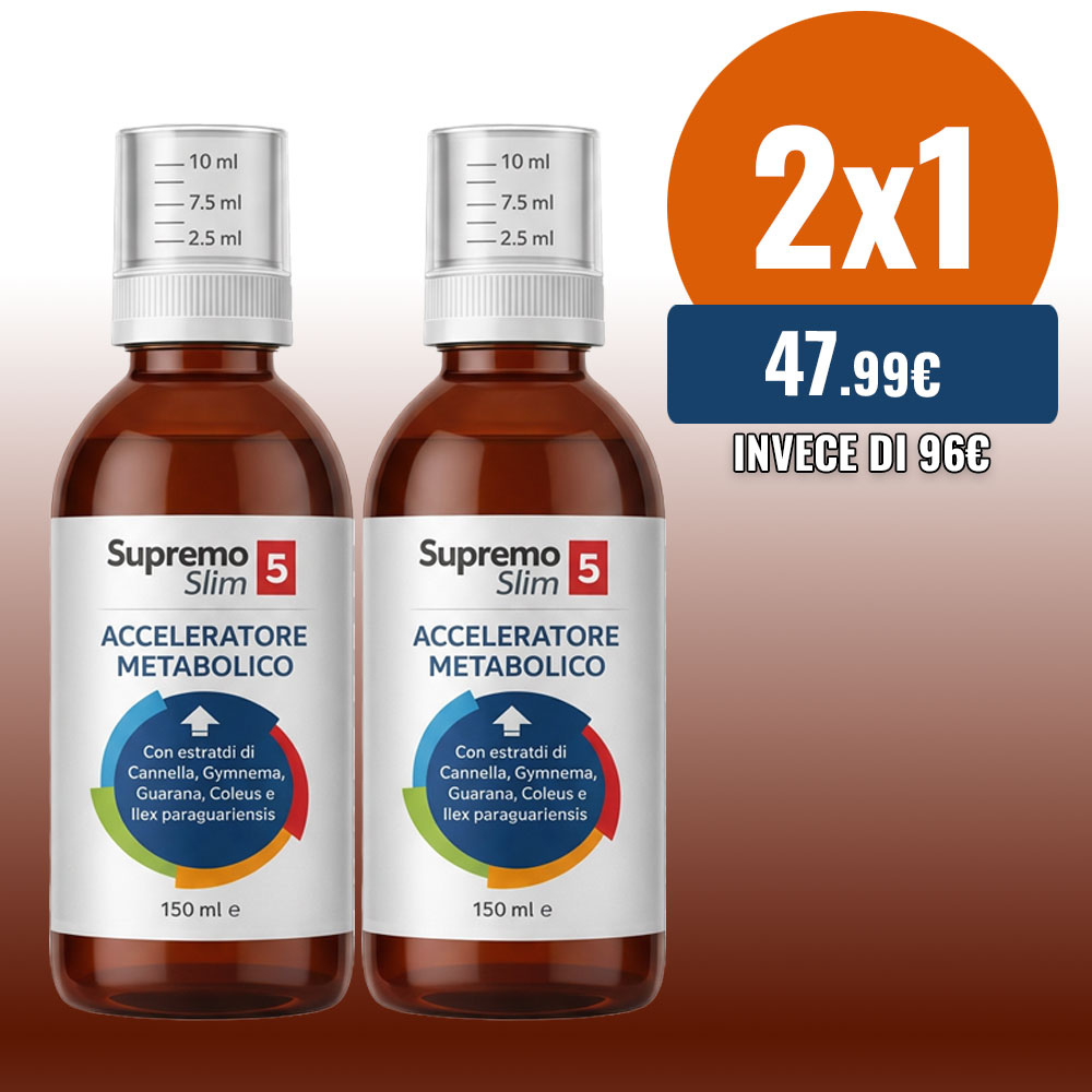 Bottiglie di Supremo Slim Acceleratore Metabolico con estratti naturali.