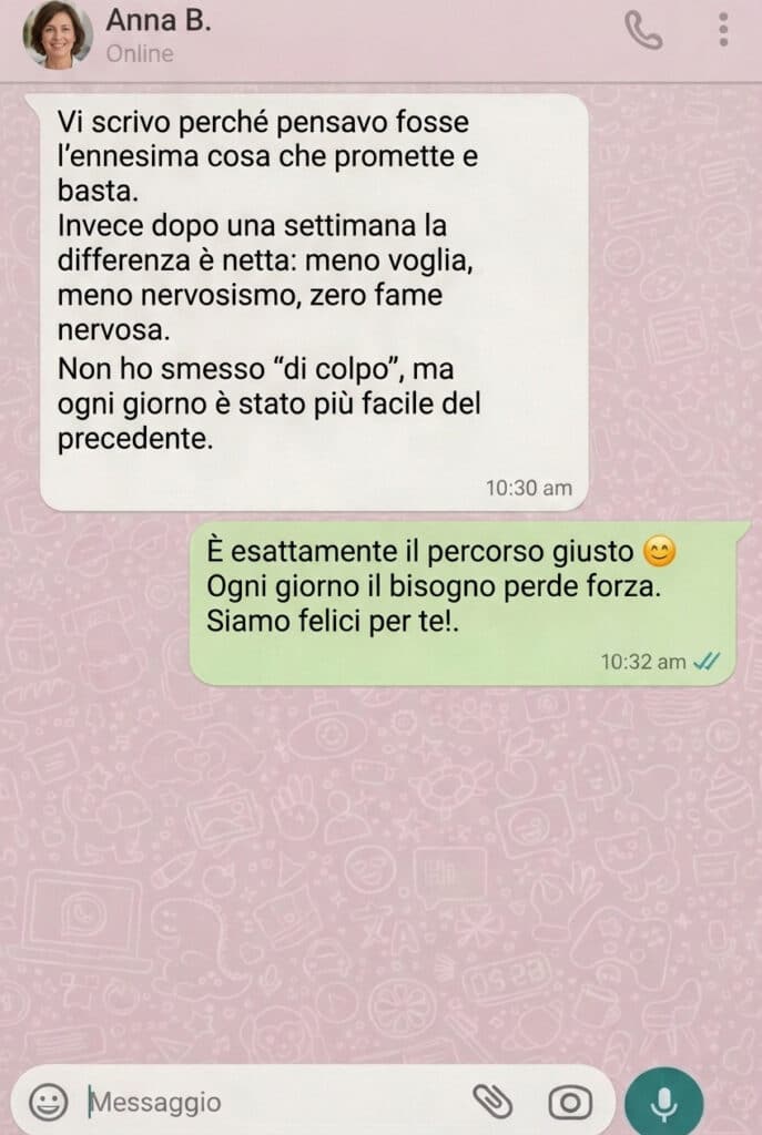 Messaggio di supporto per smettere di fumare e migliorare la salute.