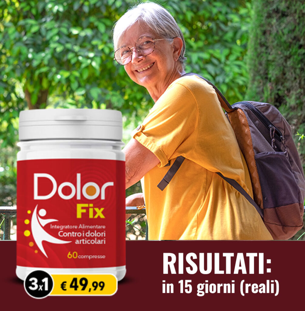 Integratore Dolorfix per alleviare dolori articolari in 15 giorni.