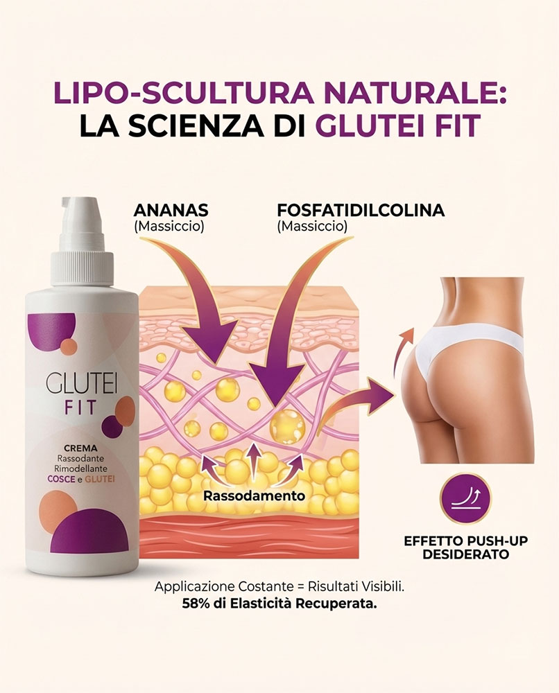Schema di liposculptura naturale per migliorare i glutei con ananas e fosfatidilcolina.