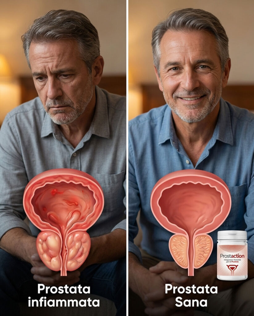 Confronto tra prostata infiammata e sana di un uomo.