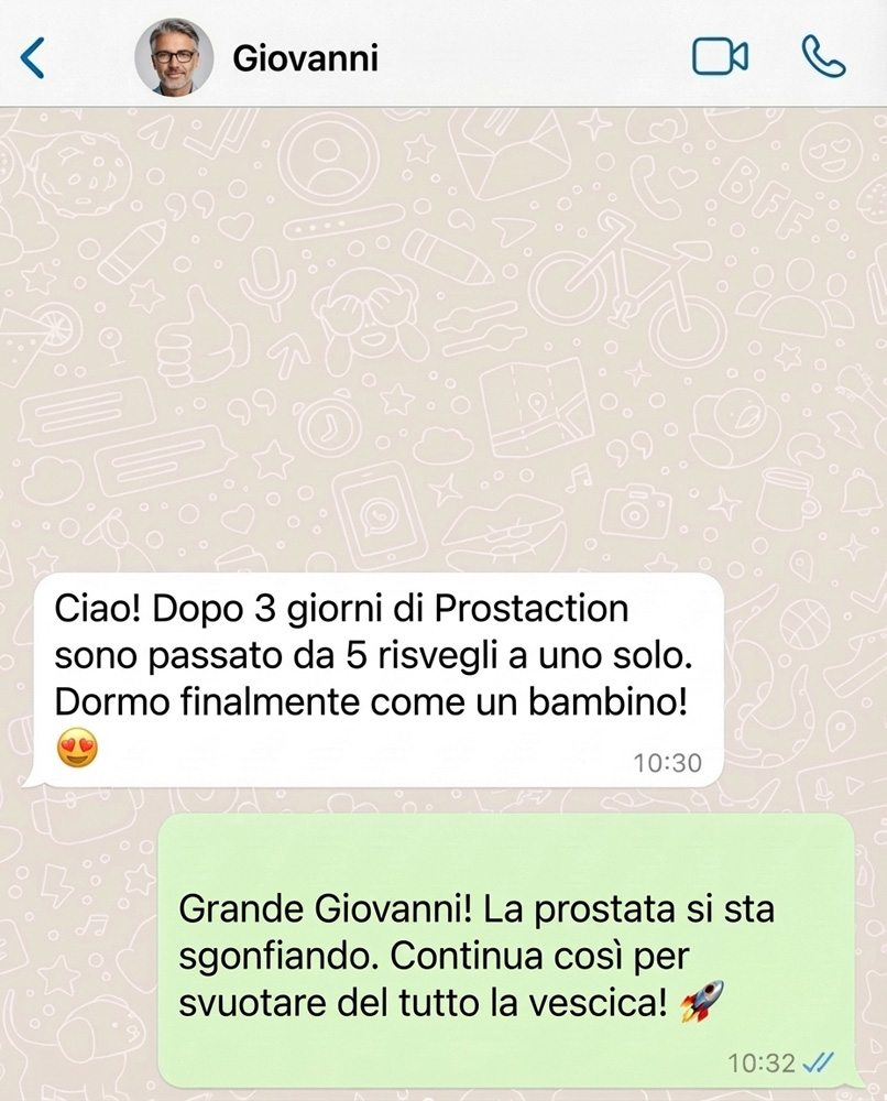 Uomo felice che mostra miglioramento della prostata.