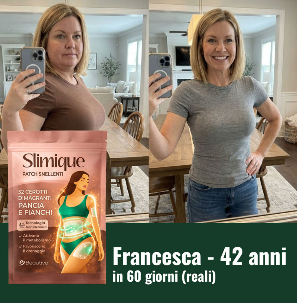Prima e dopo il trattamento Slimique di Francesca, 42 anni.