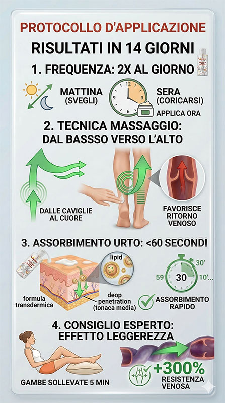 Protocollo applicazione Varicolift per gambe leggere e resistenti.