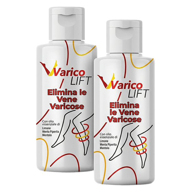 Gel Varico Lift contro vene varicose con oli essenziali di limone e menta.