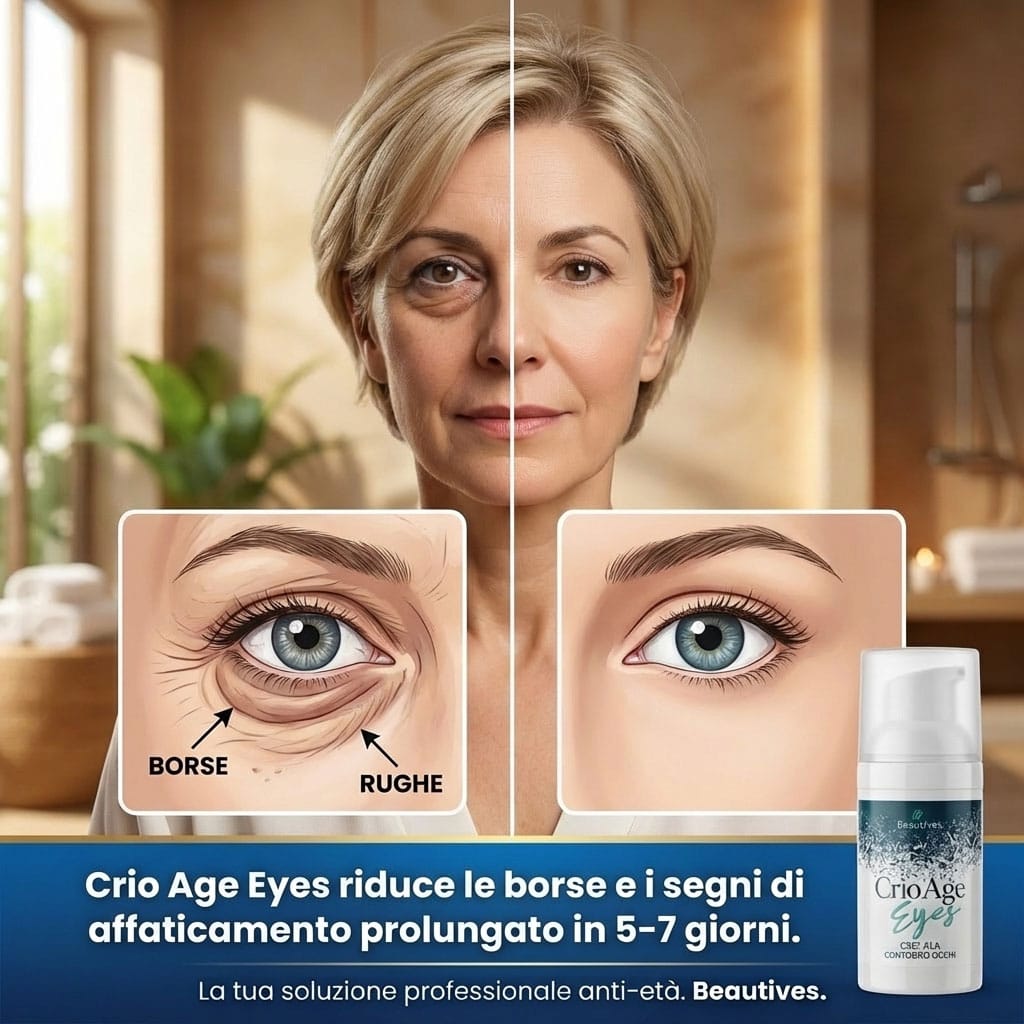 Donna con occhi giovani e senza borse o rughe, trattamento anti-età.