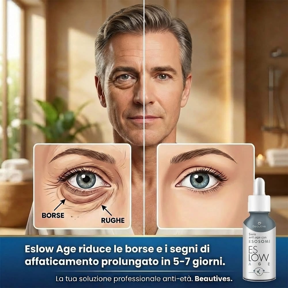 Trattamento anti-età Eslow Age per ridurre borse e rughe.