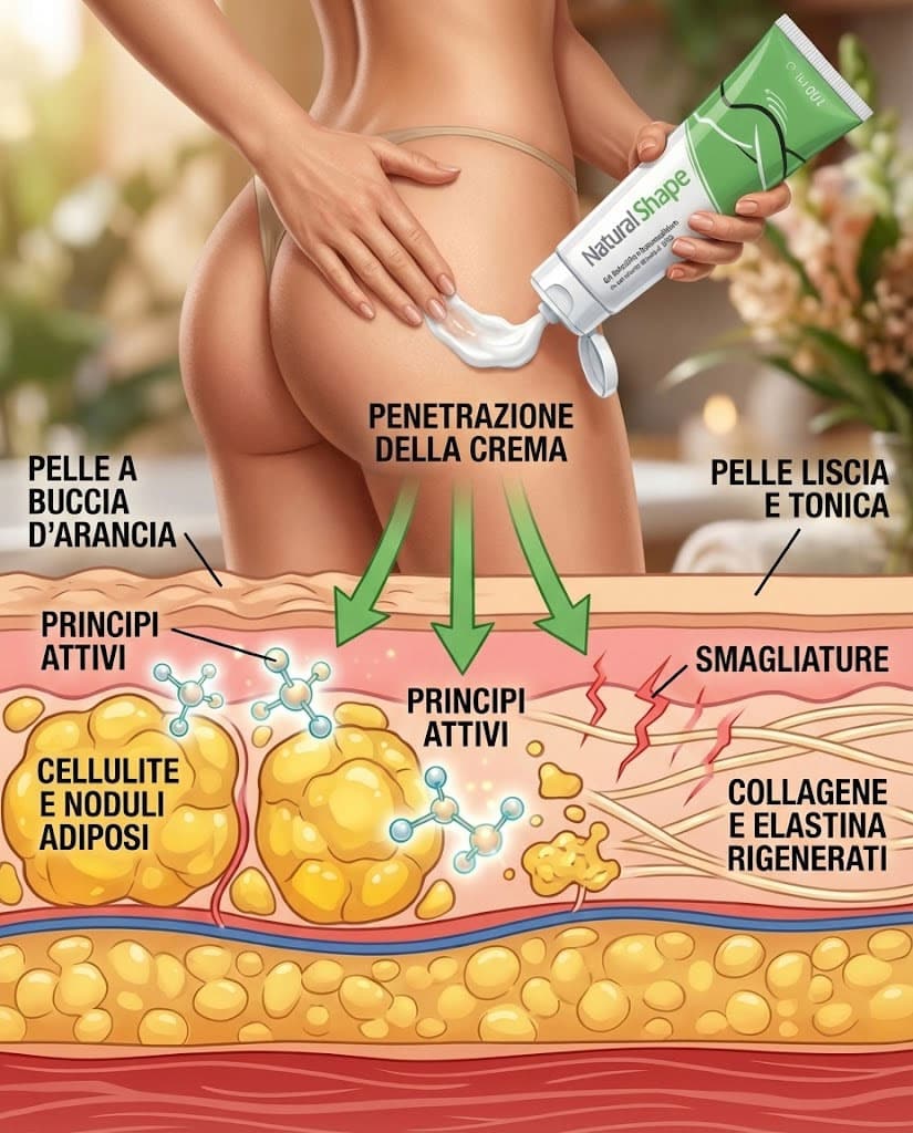 Crema naturale per la pelle con estratti di agrumi e collagene.