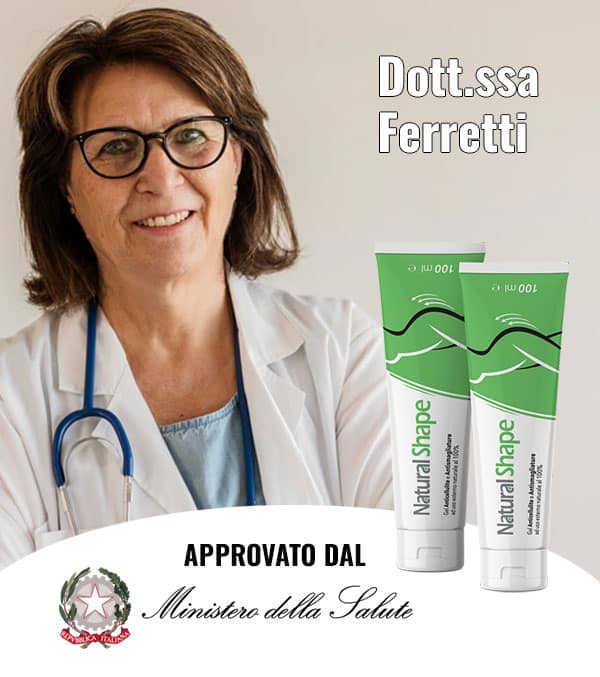 Dott.ssa Ferretti con prodotti naturali per la salute.