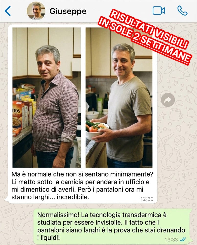 Uomo con miglioramento visibile della silhouette.