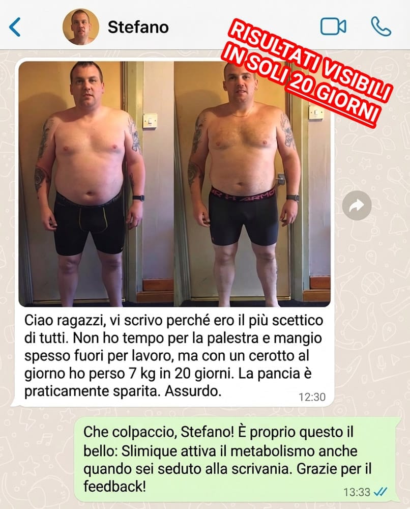 Prima e dopo la perdita di peso di Stefano.