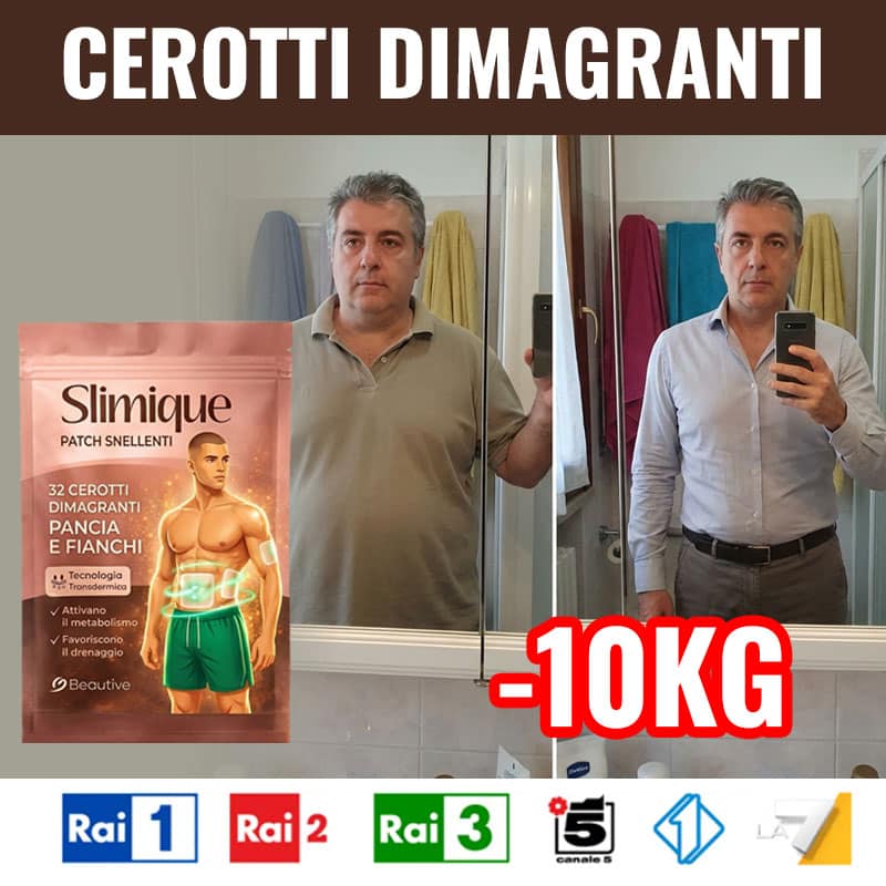 Prima e dopo l'uso di Slimique uomo per dimagrimento.
