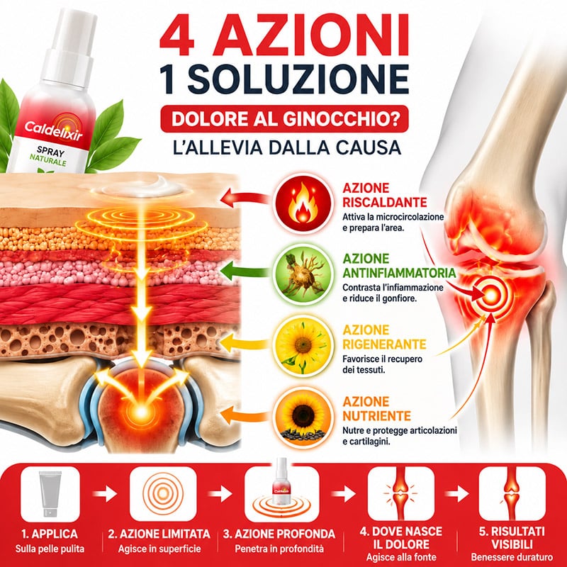 Soluzione naturale per il dolore al ginocchio con Caldelixir.