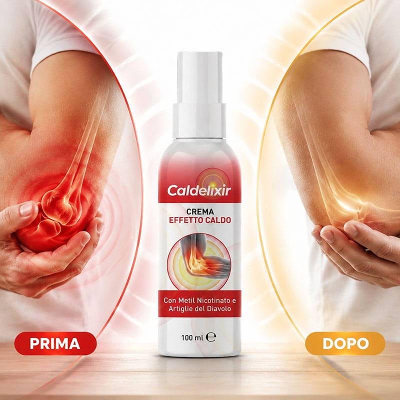 Crema Caldelixir per alleviare il dolore al ginocchio e infiammazione.