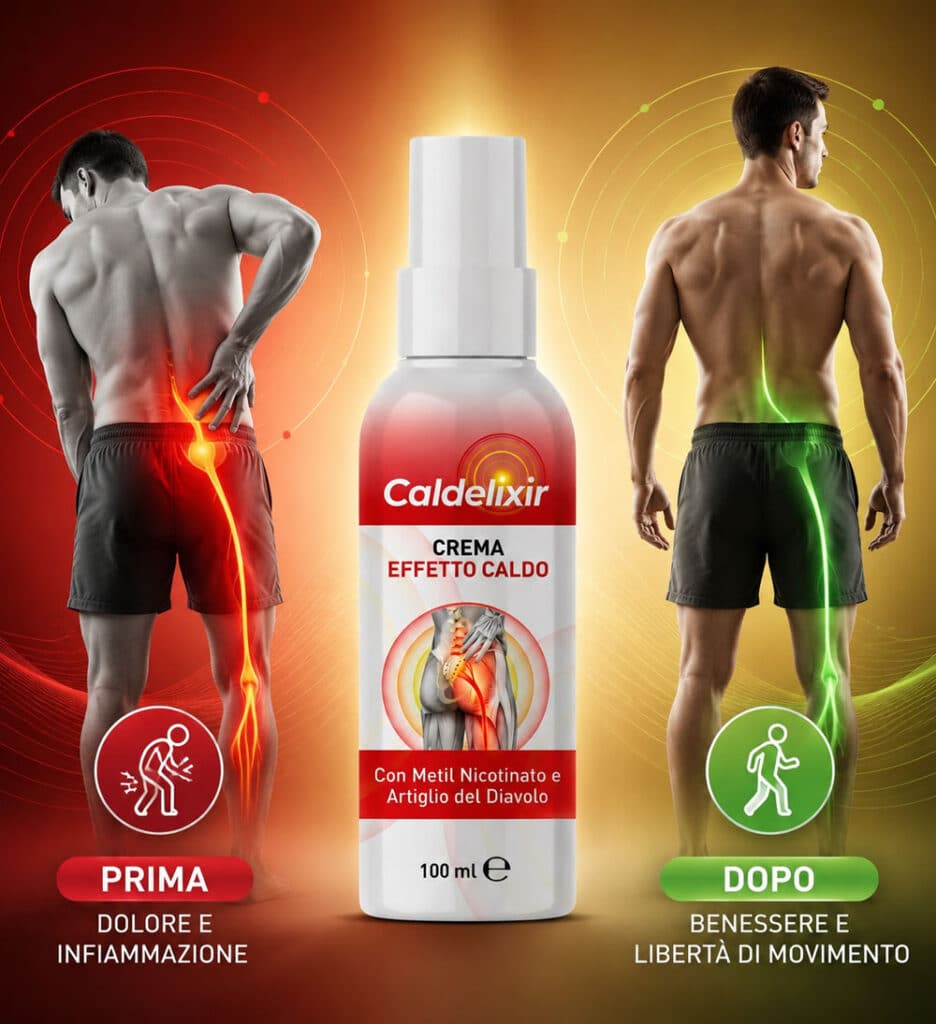 Caldelixir crema effetto caldo per alleviare dolore e infiammazione muscolare.