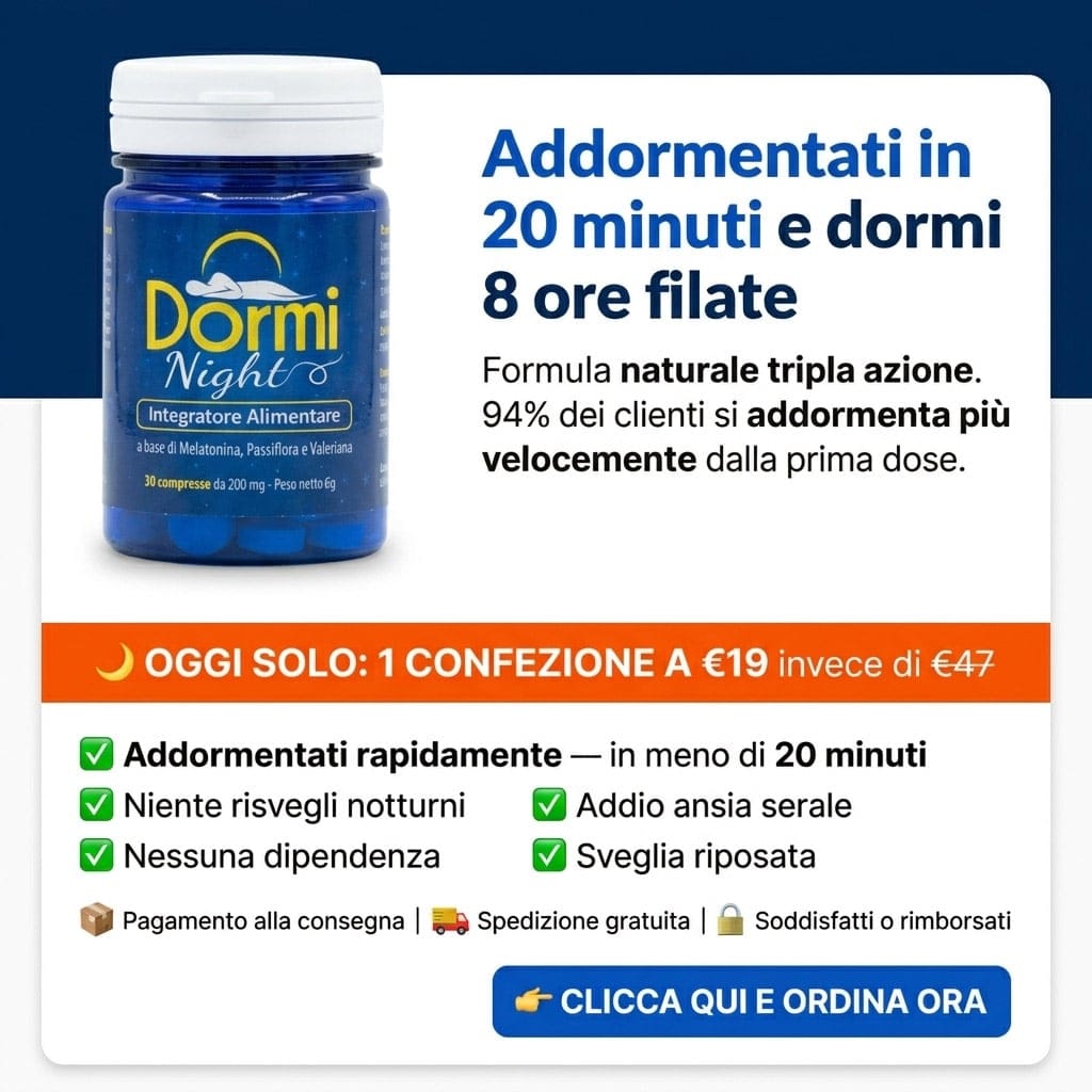Integratore DormiNight per migliorare il sonno e il relax notturno.