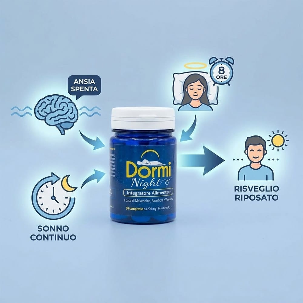 Integratore Dorminight per migliorare il sonno e il risveglio.
