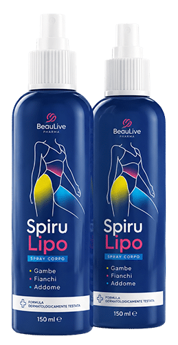 Spray corpo Spirulipo per gambe, fianchi e addome, trattamento naturale.