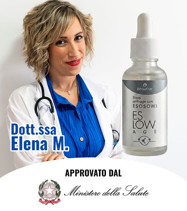 Specialista in dermatologia con siero anti-età a base di esosomi.