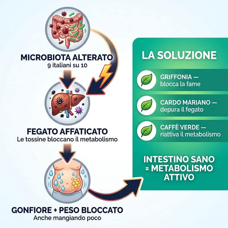 Microbiota alterata e fegato affaticato, soluzione naturale.