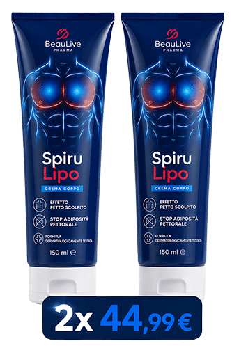 Crema corpo Spiru Lipo per effetto rassodante e contro l'adiposità.